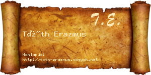 Tóth Erazmus névjegykártya