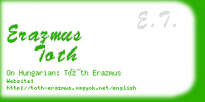 erazmus toth business card